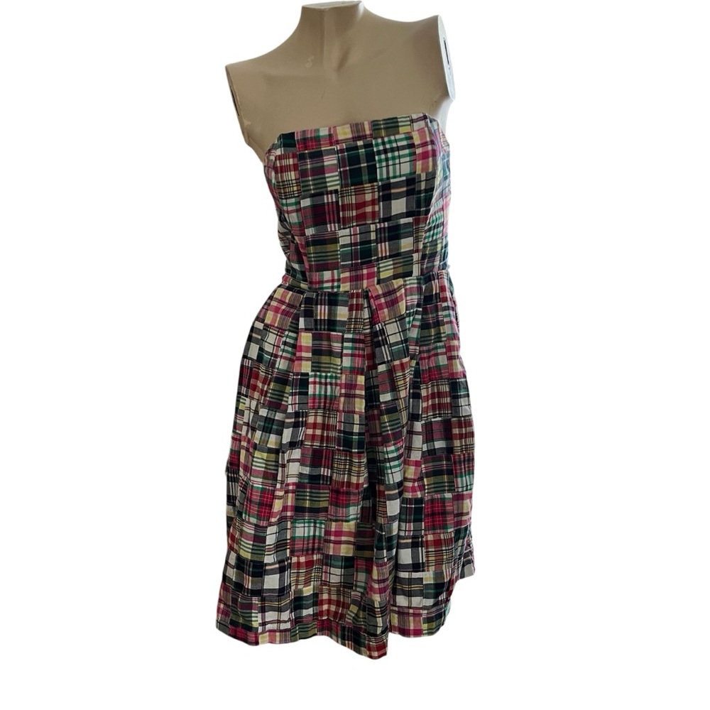 Tommy Hilfiger Plaid Strapless Dress Sz 6 - Picture 2 of 12